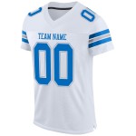 Custom White Panther Blue-Light Gray Mesh Authentic Football Jersey Custom White Panther Blue-Light Gray Mesh Authentic Football Jersey