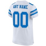 Custom White Panther Blue-Light Gray Mesh Authentic Football Jersey Custom White Panther Blue-Light Gray Mesh Authentic Football Jersey