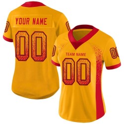 Custom Gold Scarlet-Black Mesh Drift Fashion Football Jersey Custom Gold Scarlet-Black Mesh Drift Fashion Football Jersey
